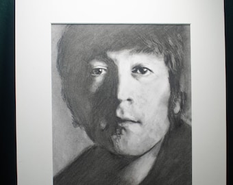 Original charcoal portrait of John Lennon.
