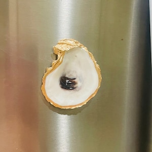Austernmagnet, Muschelmagnet, Magnet, Kühlschrankmagnet, Austernkunst, Muschelkunst, Küstenstil