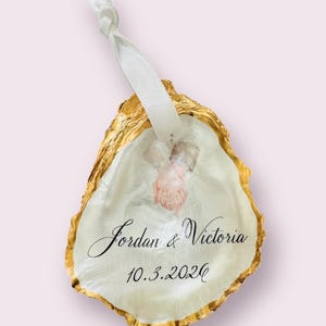 Personalized Oyster Shell Anniversary Ornament: Hand-Painted Keepsake