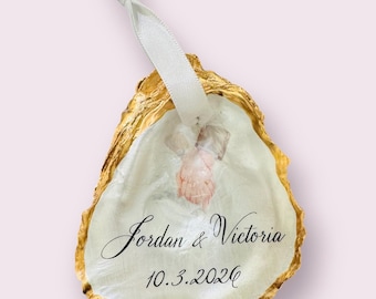 Personalized Oyster Shell Anniversary Ornament: Hand-Painted Keepsake