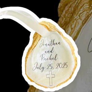Personalized Oyster Shell Anniversary Ornament: Hand-Painted Keepsake