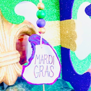Mardi Gras Ornament, Mardi Gras, Mardi Gras Art, Oyster Ornament, Shell Ornament, Oyster Art