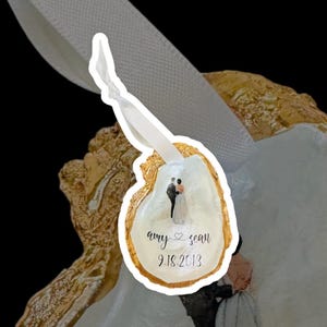 Personalized Oyster Shell Anniversary Ornament: Hand-Painted Keepsake