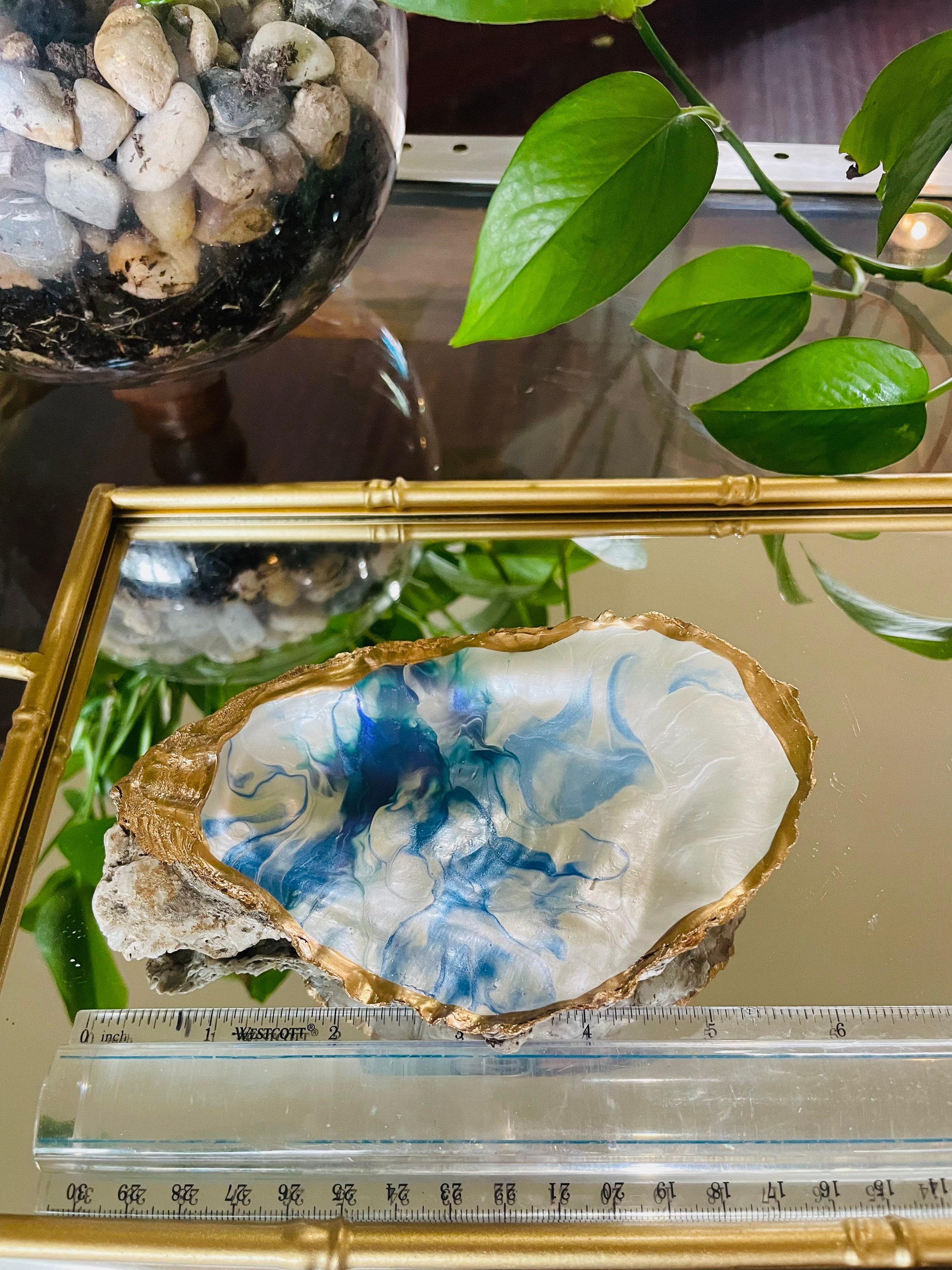 Oyster Art Shell Art Oyster Shell Ring Dish Oyster Ring Etsy
