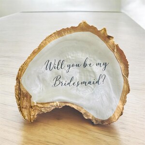 Hand-Painted Oyster Shell: Bridal Party Proposal Keepsake