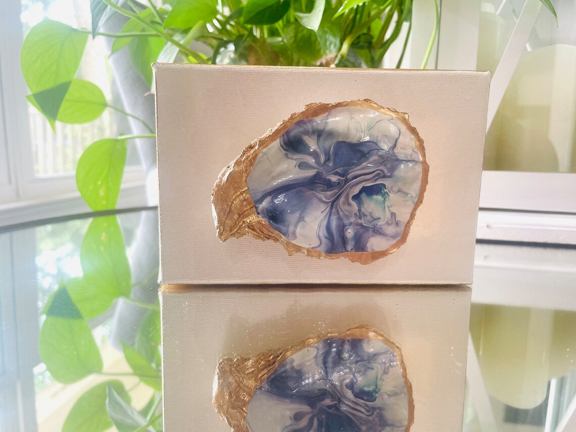 Oyster Art Oyster Shell Art Oyster Canvas Louisiana Oyster Etsy