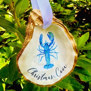 Lobster Ornament, Personalized Oyster Shell Ornament,  Oyster Art, Oyster Ornament, Shell Ornament,  Ornament, Lobster