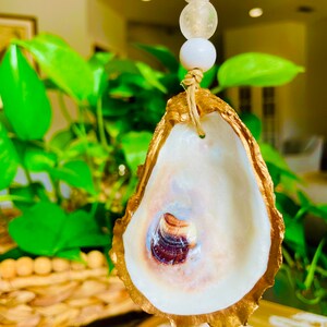 Gilded Oyster Shell Ornament: Southern Christmas Holiday Decor