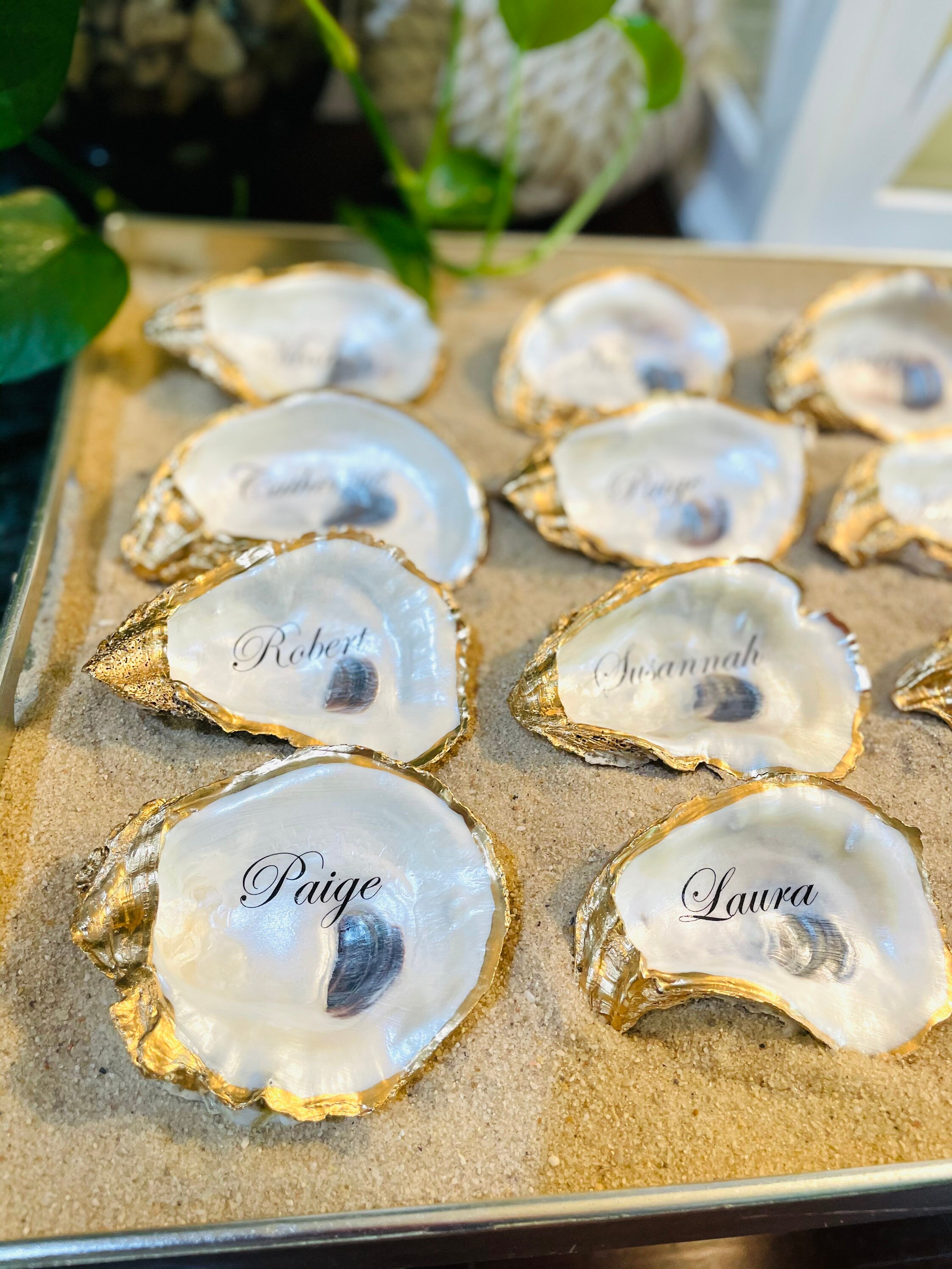 Oyster Place Cards, Shell Place Card, Oyster Shell Name Cards,Escort …