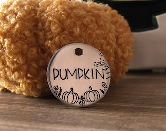 Pumpkin Field 1” Pet Id Tag, Fall Dog Tag, Fall Cat Tag, Halloween Pet Tag, Dog Tag, Halloween, Spooky