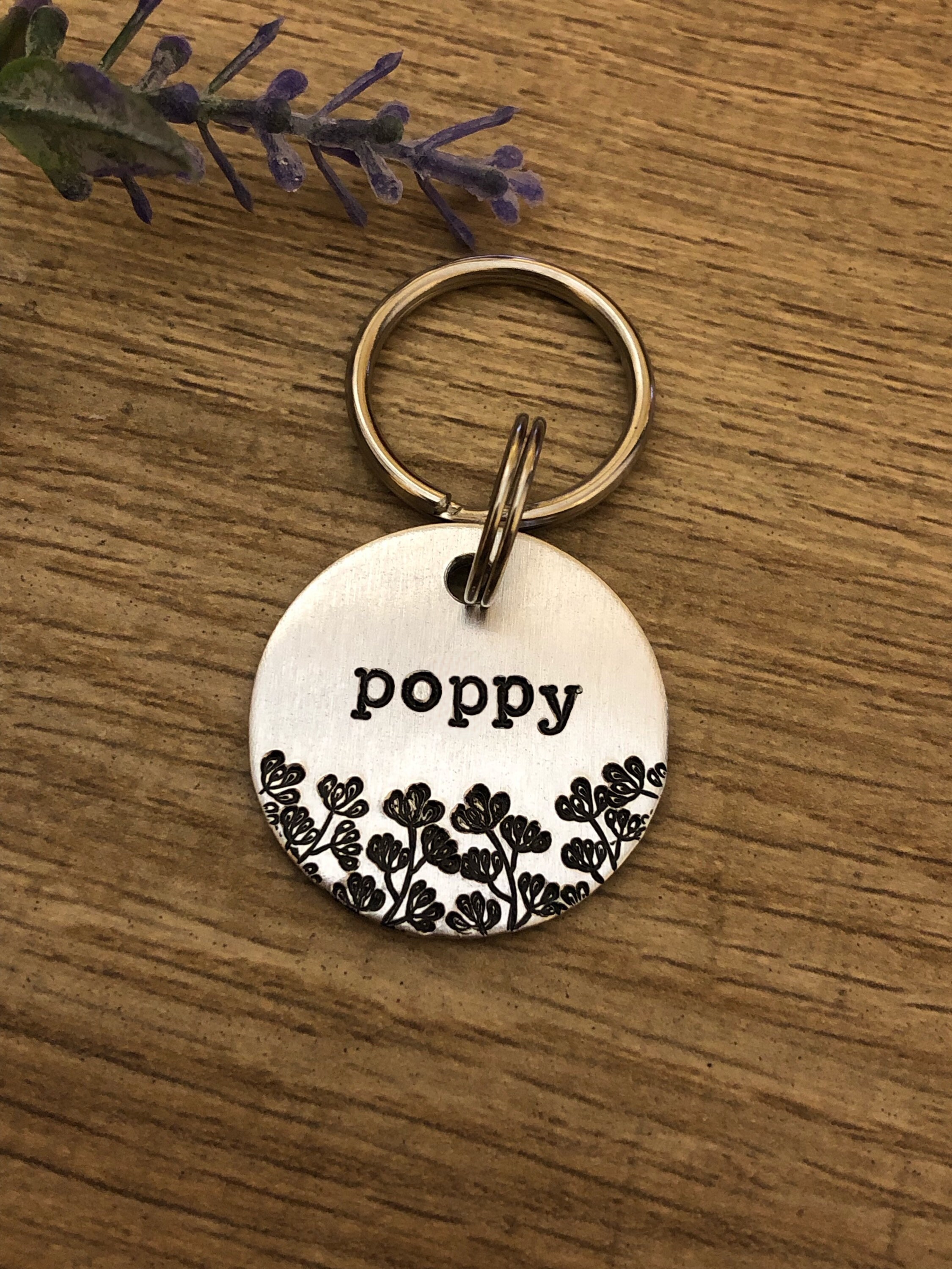 poppy tag for dog collar