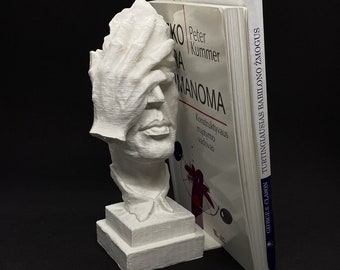 Face Statue Modern Bookend / 3D Printed