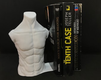 Male Torso Statue Bookend / 3D Printed