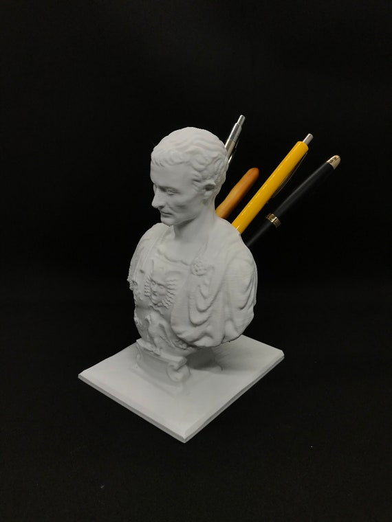 Colorfur Pen Holder Caesar Julius Caesar Pen Holder w Statue 3D Printed