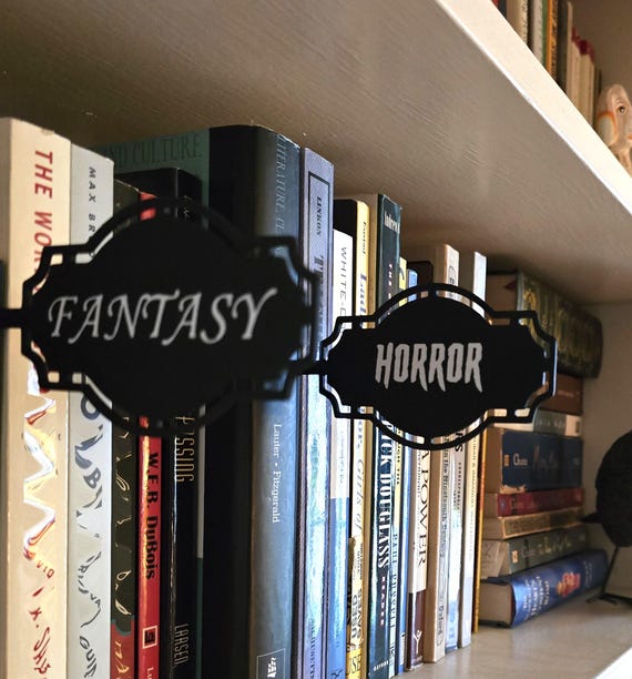 Hanging Book Genre Separators Bookshelf Marker Organizer book Signs Book Shelf Dividers Book Dividers Plastic Book Storage Dividers