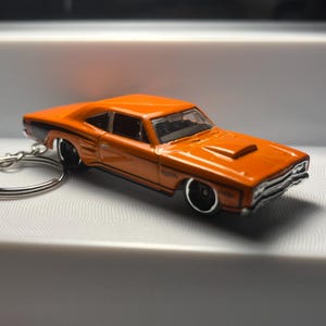 Car Keychain 1969 Dodge Coronet Super Bee Orange