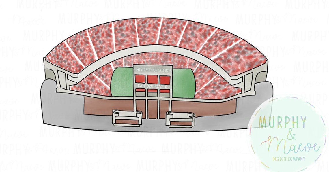 Watercolor Stadium PNG Sanford Bulldogs Etsy