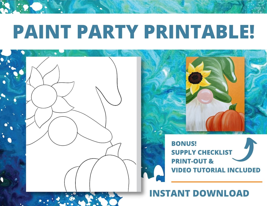 DYI Paint Party Canvas Outline & Painting Video Tutorial Fall