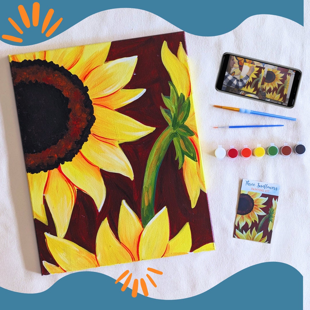 Pretty Jolly DIY Paint by Numbers for Adults Beginner Art Sunflower by  Vincent Van Gogh Oil Paint by Number Kit for Kids on Canvas with Brushes  and