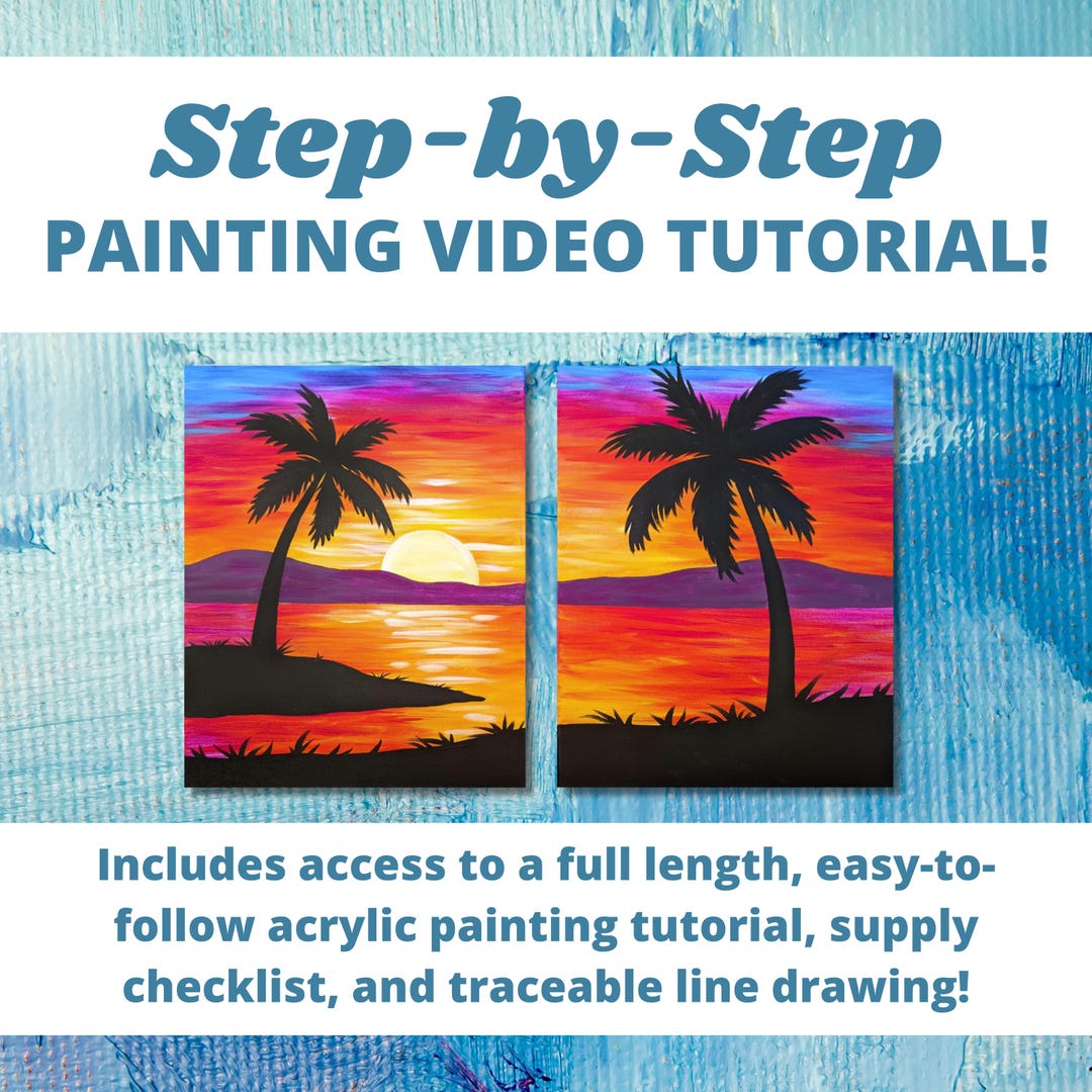 Painting for Two - Couple's Sunset Video Tutorial - Step-by-step