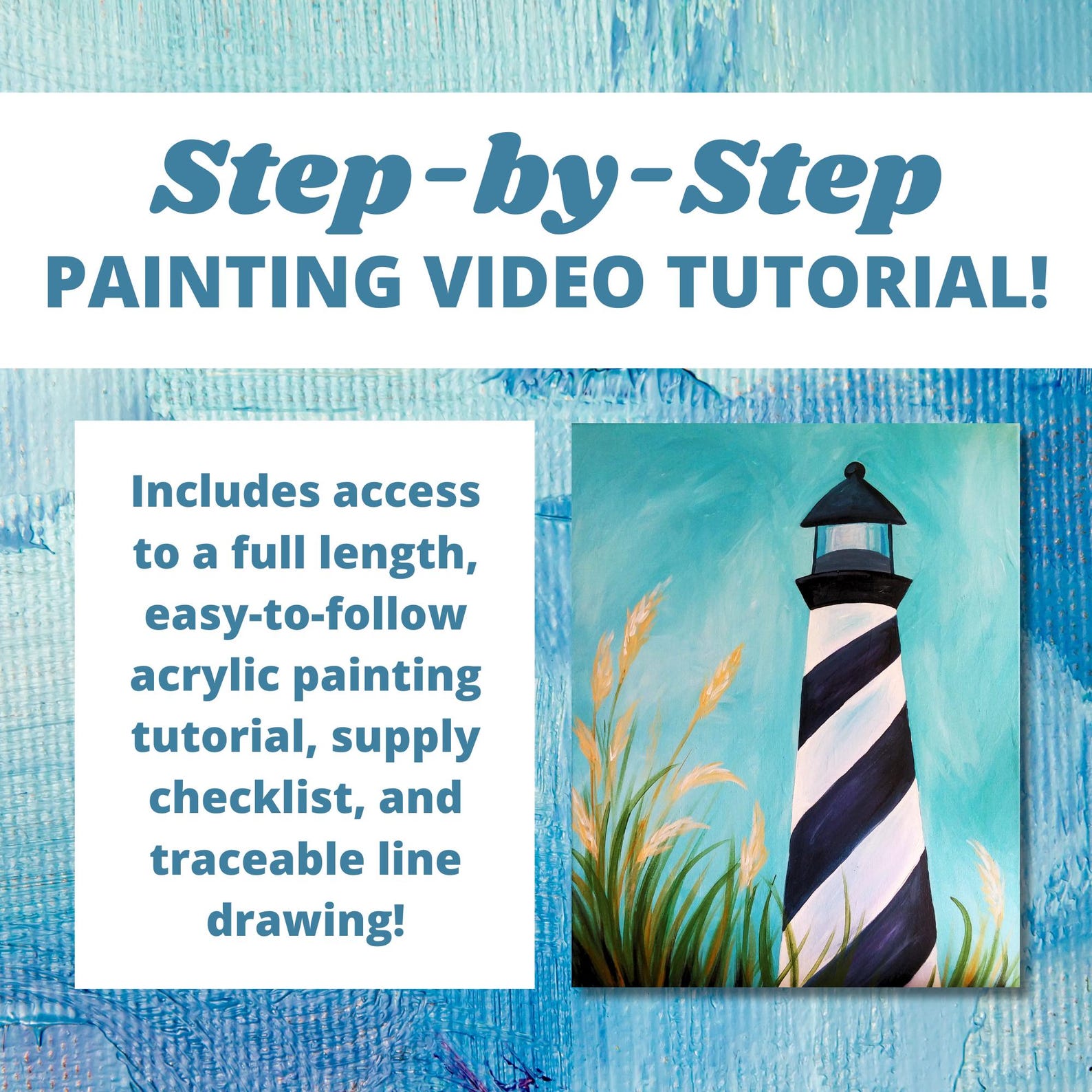 Lighthouse Painting Video Tutorial - Step-by-step Painting - DYI Paint ...