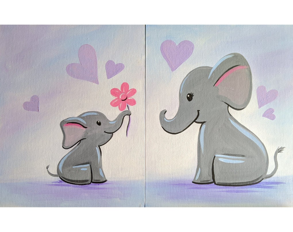 COLORFUL ELEPHANT PAINT & SIP KIT