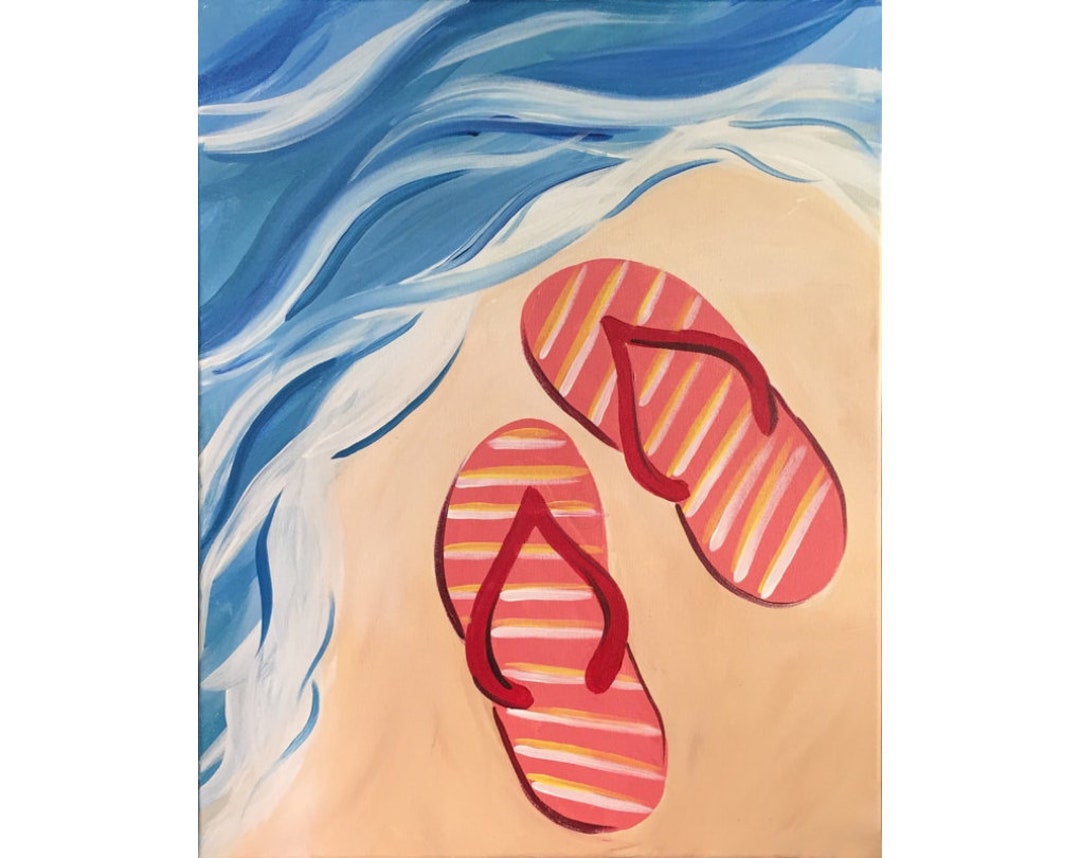 Flip flop paintings on canvas hotsell