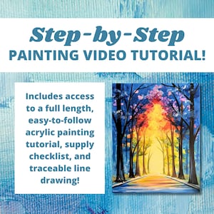Colorful Path Painting Video Tutorial - Step-by-Step Painting - DYI Paint Party - Sip and Paint - Learn to Paint - Instant Download