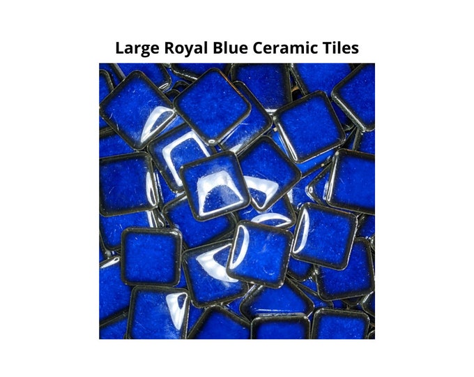 Large Royal Blue Ceramic Mosaic Tiles 30 TILES 20mm Square Mosaic