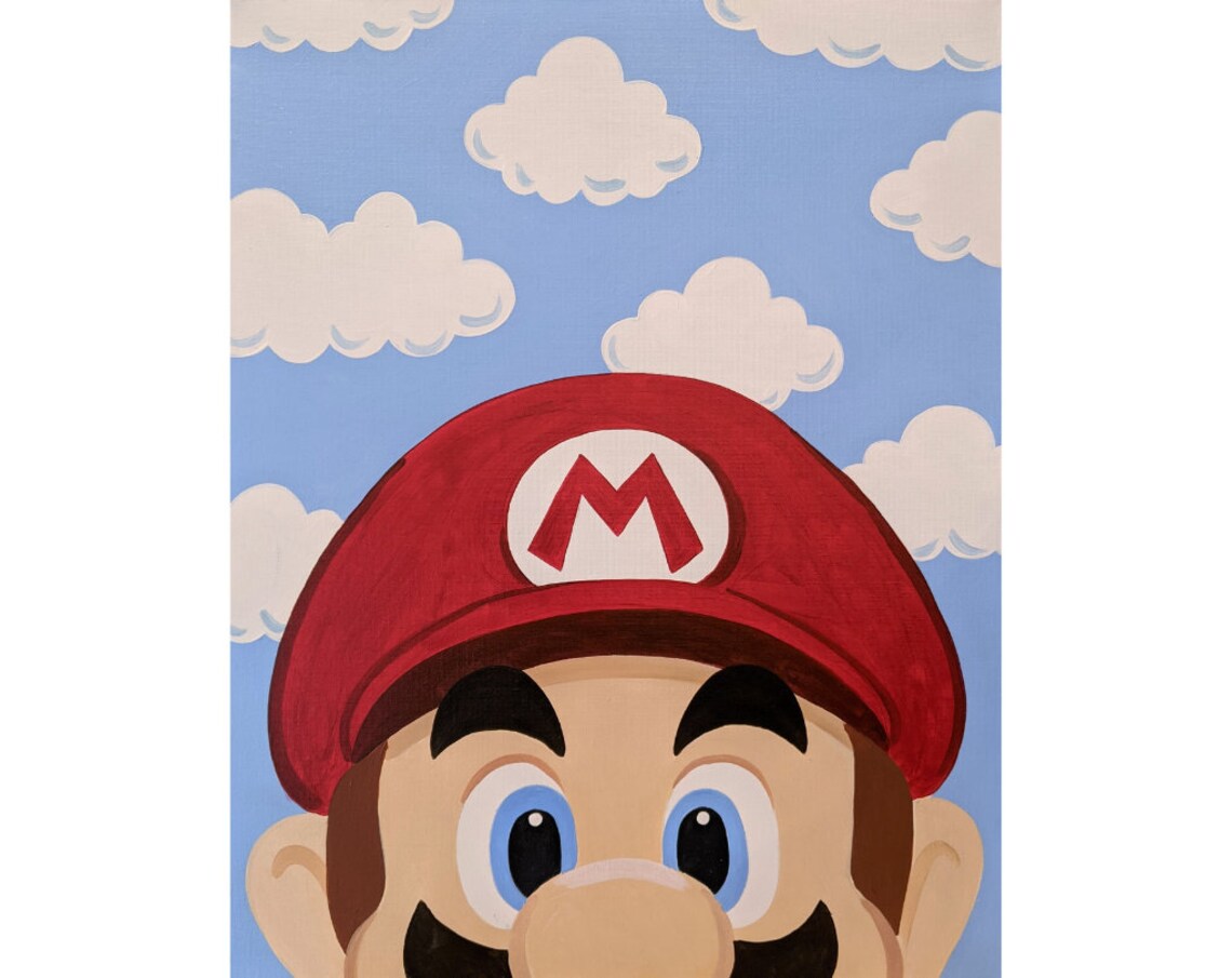 Mario Canvas Painting Kit Video Tutorial FREE Palettes & Etsy