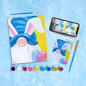 Easter Gnome Canvas Painting Kit + Video Tutorial, Painting Party Kit, DIY Paint Kit