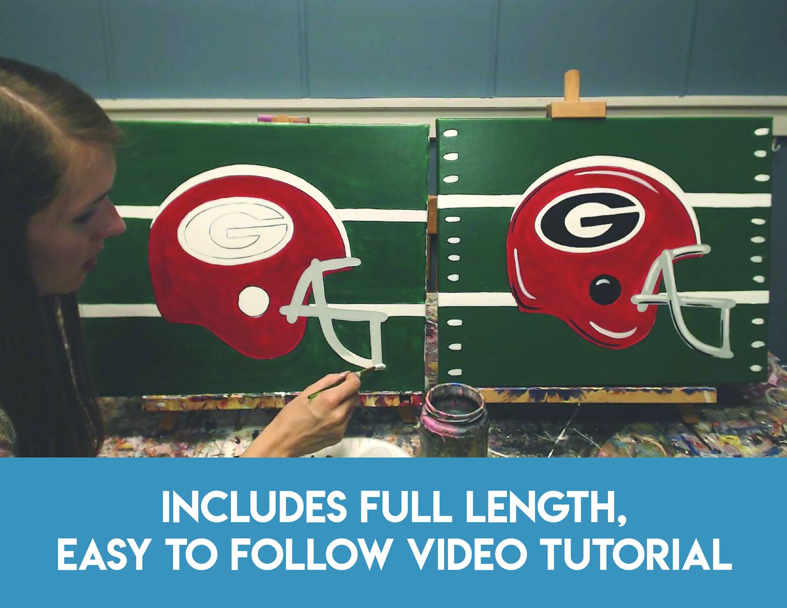 Football Helmet Canvas and Sign Painting Kit Your Team Logo Etsy