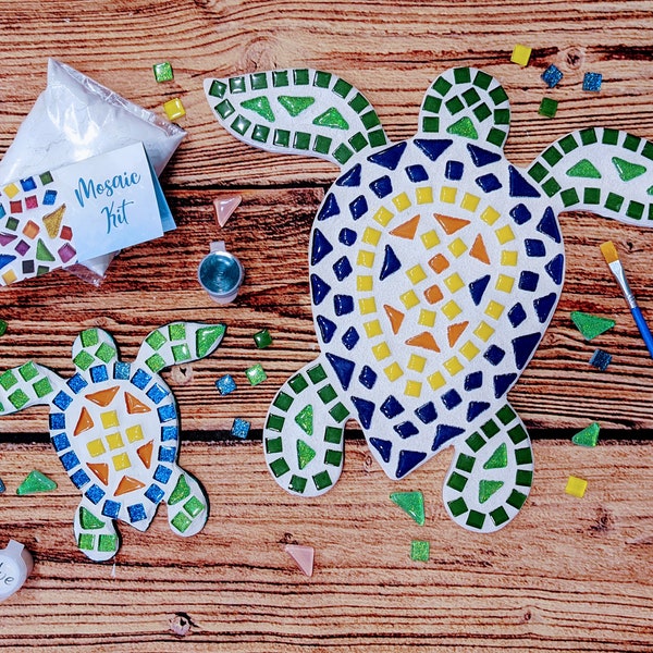 Turtle Mosaic Kit, Craft Kit, DIY Kit for Adults, Craft Kit for Kids, Kid-Friendly Craft, DIY Project, DIY Mosaic Kit, Mosaic Art