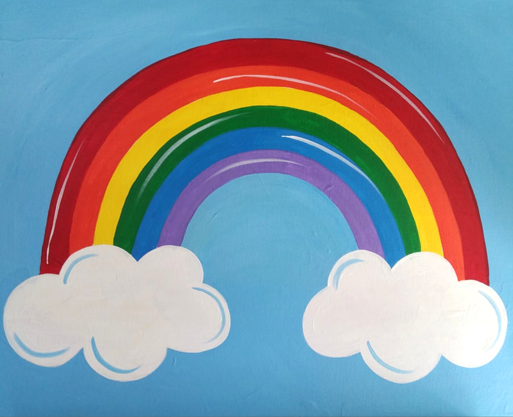 Premium Photo  Artist child painting the rainbow leaver on canvas