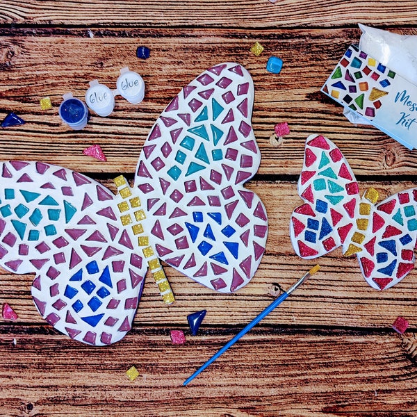 Butterfly Mosaic Kit, Craft Kit, DIY Kit for Adults, Craft Kit for Kids, Kid-Friendly Craft, DIY Project, DIY Mosaic Kit, Mosaic Art