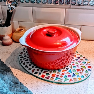 12" Oval Trivet Mosaic Kit, Craft Kit, DIY Kit for Adults, Kid-Friendly Craft, DIY Project, DIY Mosaic Kit, Mosaic Art, Arts and Crafts – adult craft kit