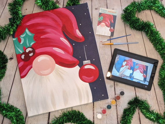 Creative DIY Pre Printed Painting Kits Canvas Panel Easel Brush