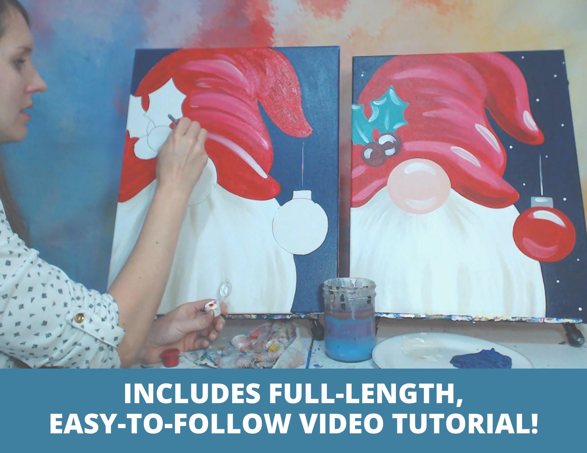 Santa Gnome Canvas Paint Kit – Clayopatra Arts Online