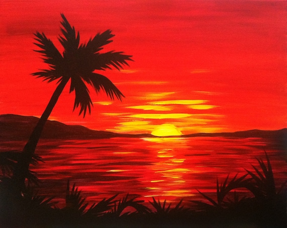 How To Paint A Sunset - Step By Step Acrylic Tutorial For Beginners  Diy  canvas art painting, Beginner painting, Simple acrylic paintings