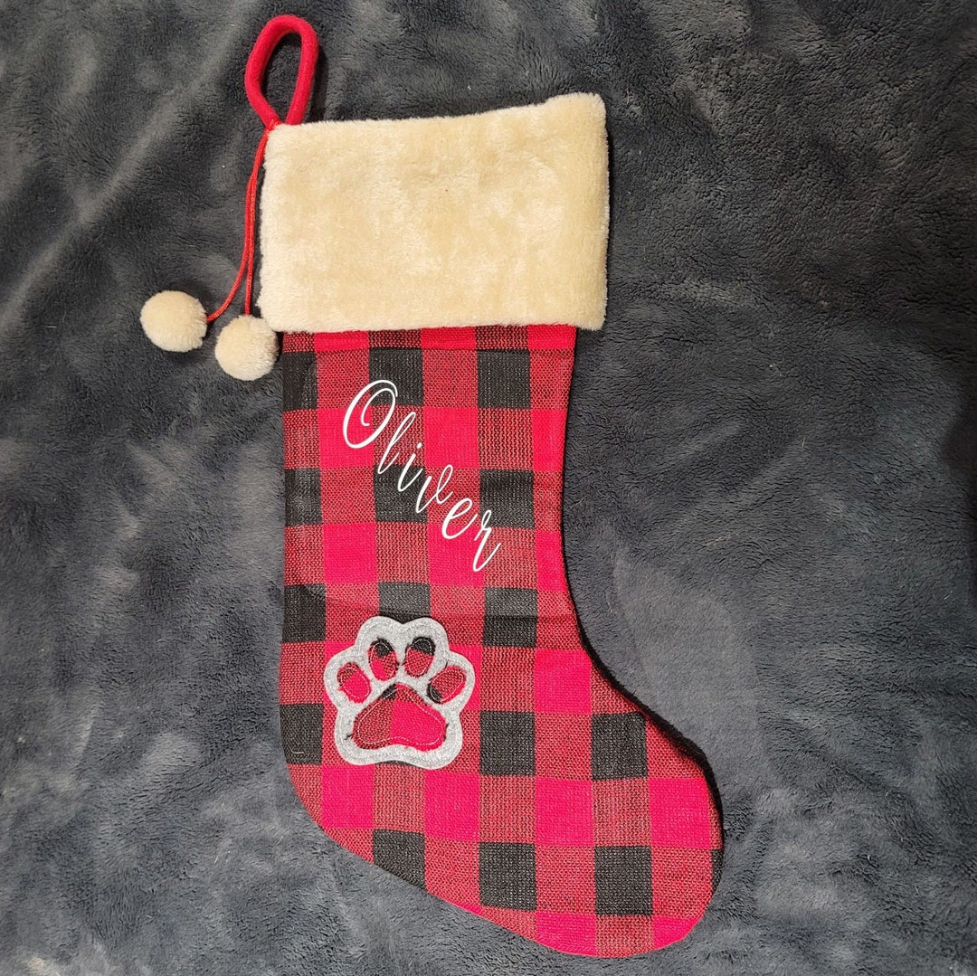 Custom Buffalo Plaid Christmas Stockings Dog Stockings Etsy