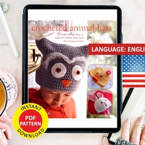 Animal Hats | Crochet | Cute Crochet Designs Animals  | Croche t Patterns | Amigurumi | English | PDF file | Instant digital download