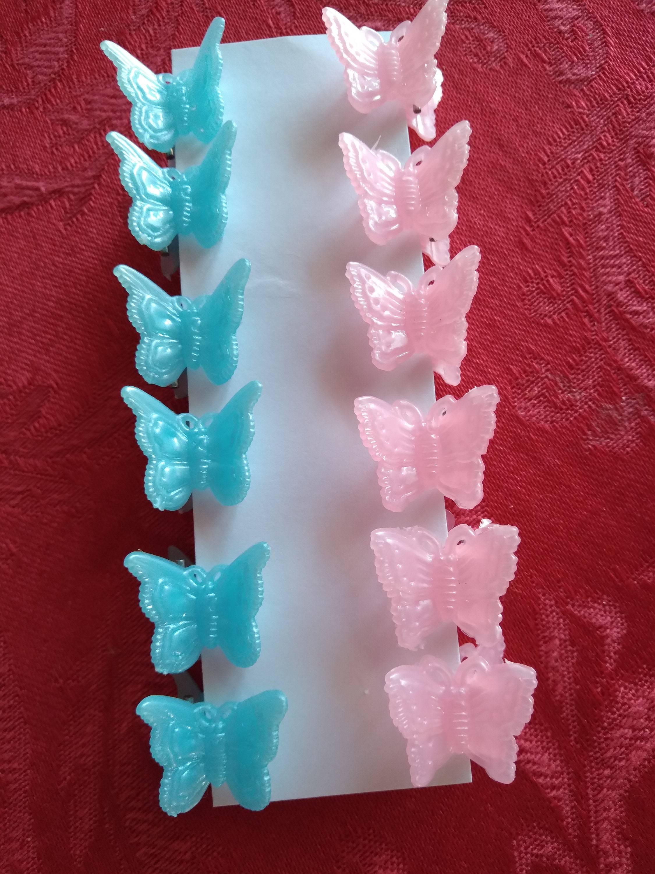 Butterfly Clips12 Pc Set 90s Butterfly Clipspink Blue Etsy