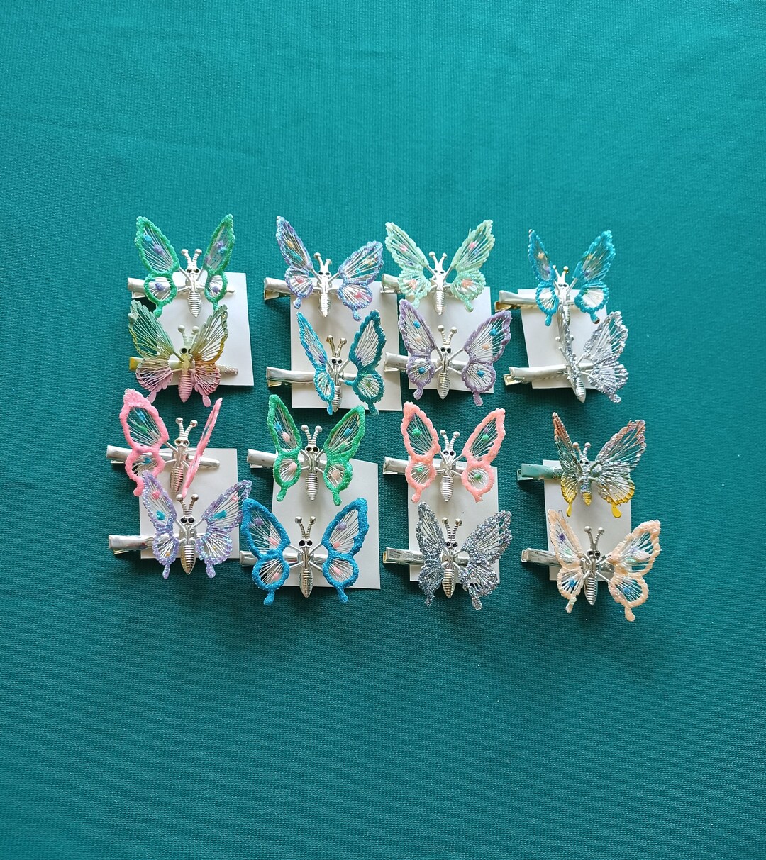 Butterfly Clips,moving Wings 90's 1 Pair,butterfly Clips,vintage