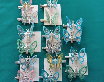 90s Moving Wing Butterfly Hair Clips 1 Pair, Butterfly clips, Vintage Butterfly Clips, 90's hair clips, Boho, Hippie,Gift for Her