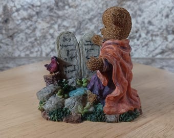 Berry Hill Bears Ten Commandments, Moses Bear Figurine, Christian Home Decor Collectible, Gift for Her, Boho, Shabby Chic, Christian Theme
