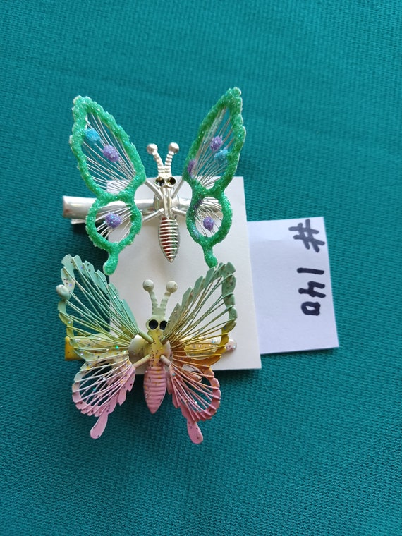 Butterfly Clips,moving wings 90's 1 pair,Butterfly cl… Gem