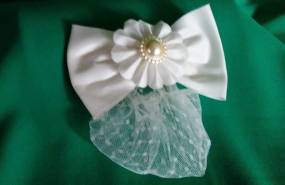 Vintage Satin Butterfly Hairbow with Snood, 90's