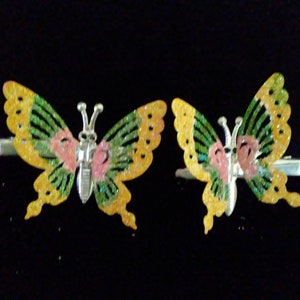 Butterfly Clips,moving wings 90&#39;s 1 pair, Birthday gift, Vintage Butterfly Clips, 90&#39;s hair clips,Rockabilly,Pin-Up,Bo-Ho,Hippie,Classic