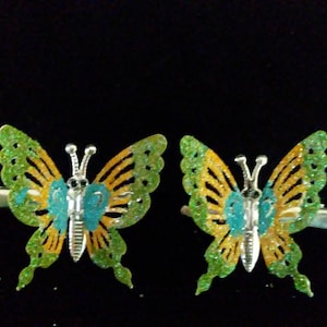 Butterfly Clips,moving wings 1990&#39;s 1 pair,Birthday gift, Vintage Butterfly Clips, 90&#39;s hair clips,Rockabilly,Pin-Up,Bo-Ho,Hippie,Classic