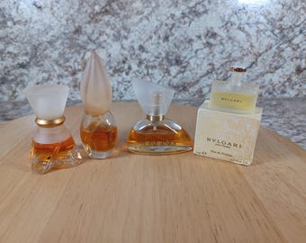 Vintage Women's Perfume, BVLGARI, Lasting, Fire and Ice, Longing, Mini Bottles, Travel Size